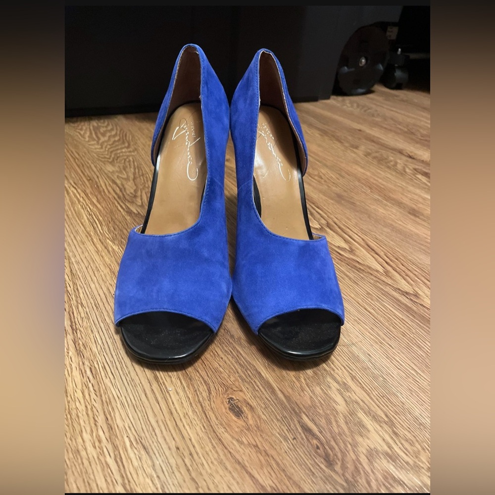 Report Signature Blue Suede Heels Size 9